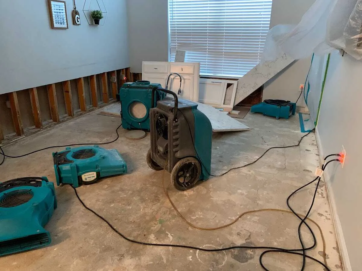 Dehumidifier in flood-cut room for Water Extraction & Removal in North Arlington